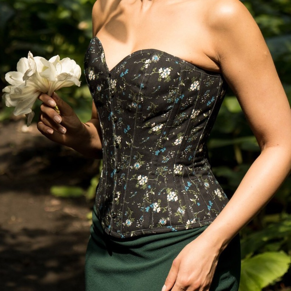 Floral Cotton Overbust Corset Story Unworn NWT